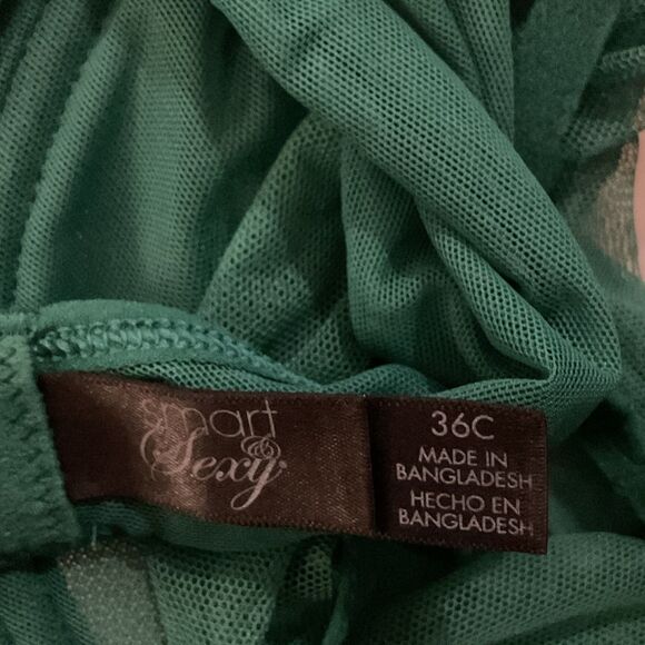 Smart & Sexy Sheer Mesh Underwire Bra 36C Aventurine Green - Picture 5 of 5